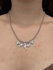 Silver Tide Charm Necklace