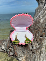 Emerald Tide Shell Earrings ✧