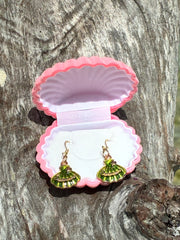 Emerald Tide Shell Earrings ✧