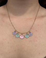 Pastel Seashell Charm Necklace
