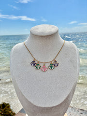 Pastel Seashell Charm Necklace