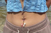 Pink Starfish & Pearl Belly Ring