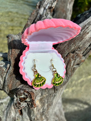 Emerald Tide Shell Earrings ✧