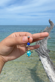 Turquoise Sea Turtle & Dolphin Fin Belly Ring